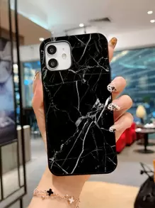 เคสโทรศัพท์ ลายหินอ่อน - สีดำ - ดู 1