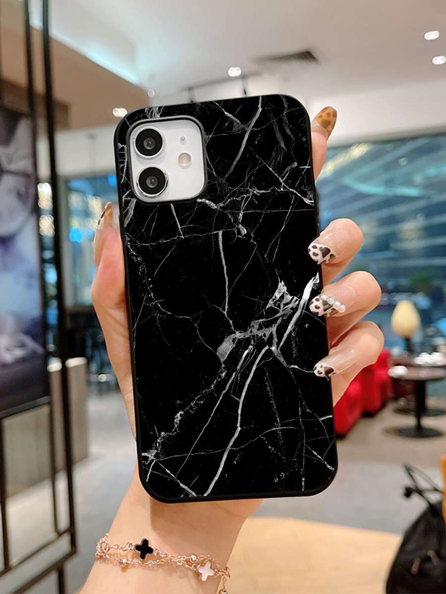 เคสโทรศัพท์ ลายหินอ่อน - สีดำ - ดู 1