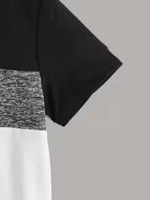 SHEIN Leap Crew Toddler Boys Colourblock Tee - Dark Grey - View 3