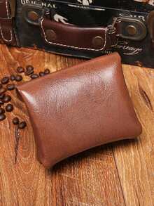 復古設計按扣零錢包 - 棕色 - 查看 6