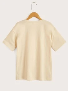SHEIN Boys Letter & Car Print Tee - Khaki - View 2
