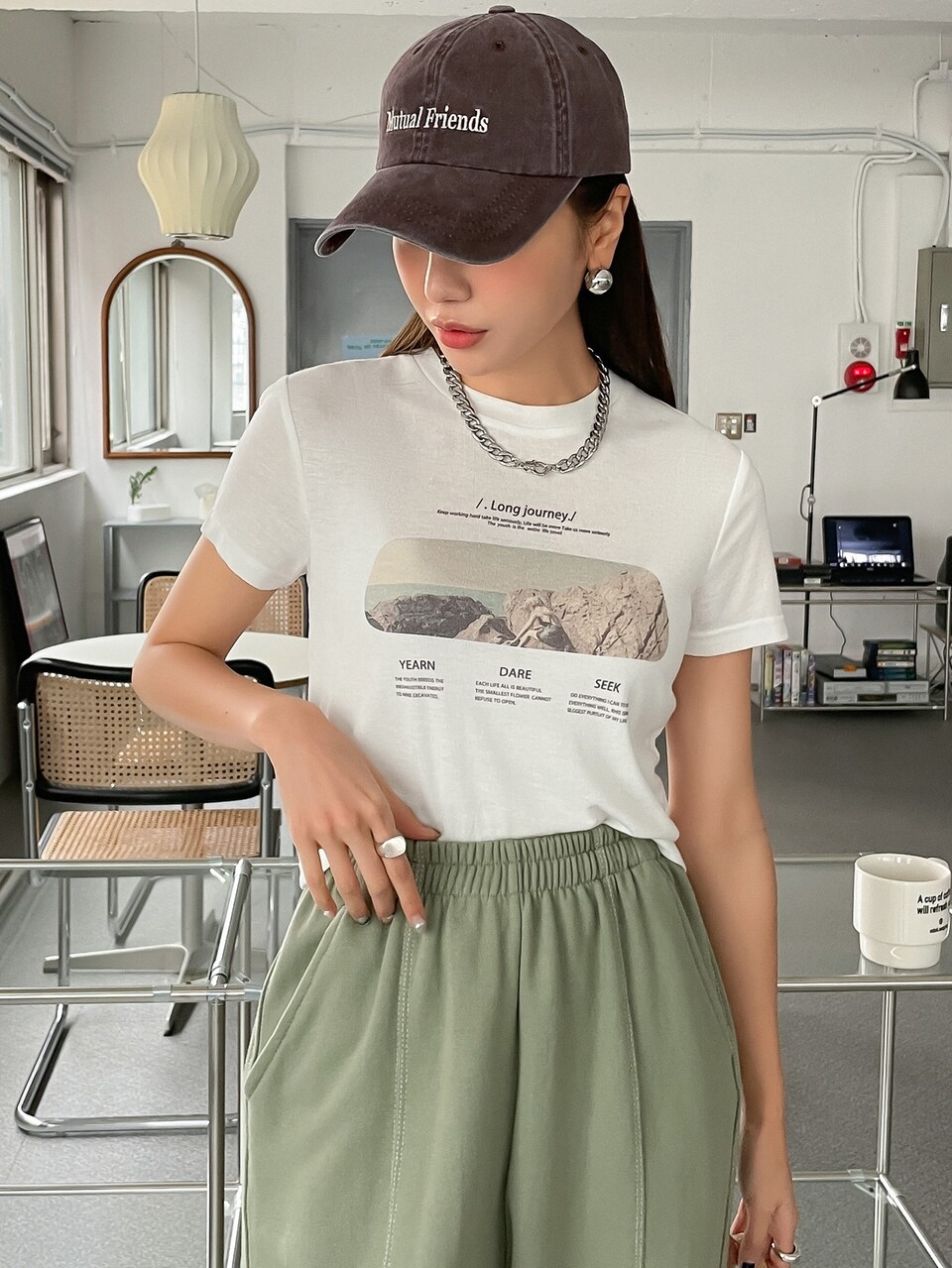 Slogan & Figure Graphic Tee