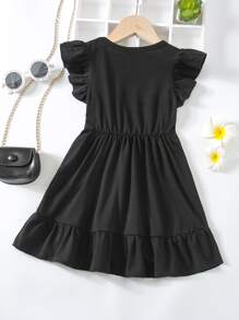 SHEIN Váy không tay màu trơn thường ngày cho cô gái trẻ, hoàn hảo cho các hoạt động ngoài trời mùa hè, thể thao, trang phục thường ngày, du lịch, kỳ nghỉ, tiệc tùng và trường học - màu đen - Xem 2