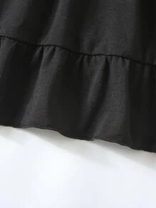 SHEIN Váy không tay màu trơn thường ngày cho cô gái trẻ, hoàn hảo cho các hoạt động ngoài trời mùa hè, thể thao, trang phục thường ngày, du lịch, kỳ nghỉ, tiệc tùng và trường học - màu đen - Xem 3