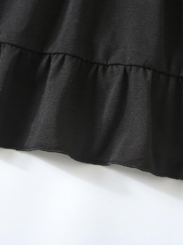 SHEIN Váy không tay màu trơn thường ngày cho cô gái trẻ, hoàn hảo cho các hoạt động ngoài trời mùa hè, thể thao, trang phục thường ngày, du lịch, kỳ nghỉ, tiệc tùng và trường học - màu đen - Xem 3