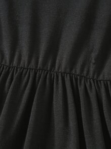 SHEIN Váy không tay màu trơn thường ngày cho cô gái trẻ, hoàn hảo cho các hoạt động ngoài trời mùa hè, thể thao, trang phục thường ngày, du lịch, kỳ nghỉ, tiệc tùng và trường học - màu đen - Xem 5