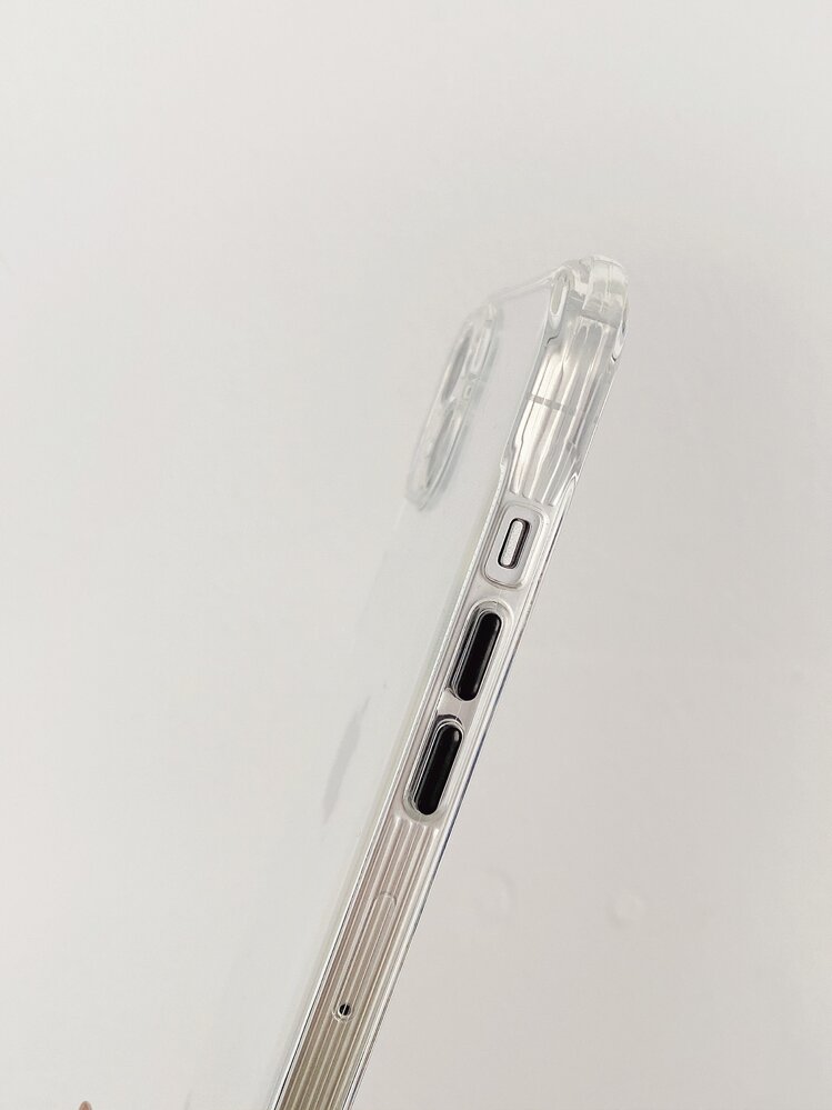 Anti-fall Clear Phone Case With Lanyard - Black and White - View 4