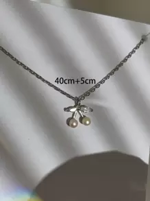 Cherry Pendant Necklace - Silver - View 3