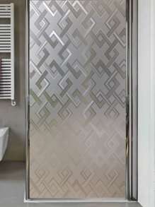 Geometric Print Window Privacy Sticker - Grey - View 4