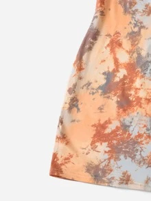 SHEIN Đầm Gái Lá thư Cà vạt nhuộm Ăn mặc đẹp - Nhiều màu - Xem 3