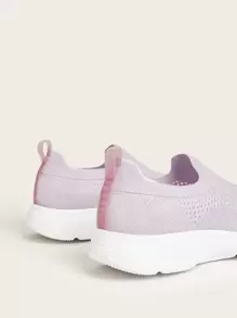 Cuccoo Minimalist Knit Detail Breathable Running Shoes Tainers - Purple - View 6