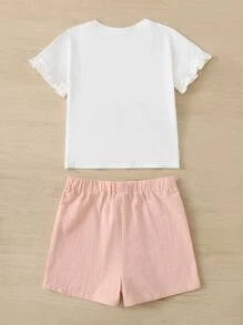 Bộ hai mảnh Gái Thắt nút Túi POM Pom Xù Chim hồng hạc Giải trí - Nhiều màu - Xem 2