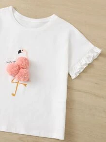 Bộ hai mảnh Gái Thắt nút Túi POM Pom Xù Chim hồng hạc Giải trí - Nhiều màu - Xem 3