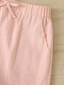 Bộ hai mảnh Gái Thắt nút Túi POM Pom Xù Chim hồng hạc Giải trí - Nhiều màu - Xem 4