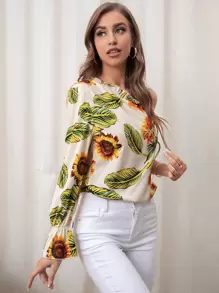 SHEIN Clasi Áo sơ mi nữ Xù Nhiệt đới Boho - Nhiều màu - Xem 4