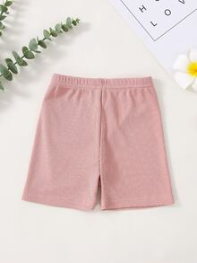 Toddler Girls 3pcs Rib-knit Cycling Shorts - Multicolor - View 3