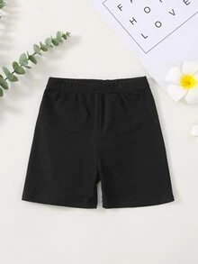 Toddler Girls 3pcs Rib-knit Cycling Shorts - Multicolor - View 4