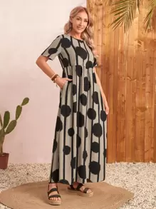 EMERY ROSE Polka Dot Print Smock Dress - Multicolor - View 3