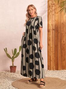 EMERY ROSE Polka Dot Print Smock Dress - Multicolor - View 4