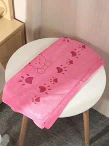 Cartoon Graphic Dog Absorbent Towel - Hot Pink - View 4