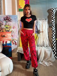 MEYSI KIM 愛心圖案T恤 - 黑色 - 查看 7