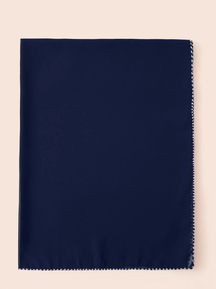 צעיף שיפון מוצק - כחול נייבי - ראה 4