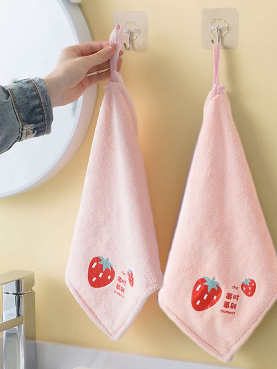 1入組草莓圖案擦手巾 - 粉色 - 查看 1