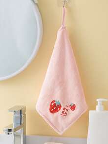 1入組草莓圖案擦手巾 - 粉色 - 查看 4