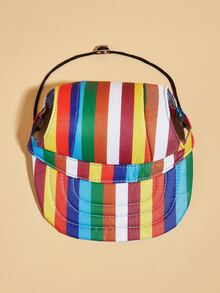 Mũ bảo hiểm cho thú cưng in sọc cầu vồng - Nhiều màu - Xem 4