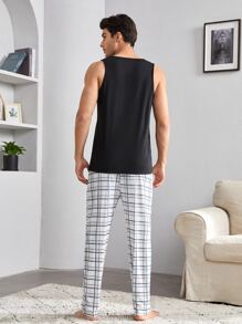 Hombres Set homewear de cuadros - Multicolor - Ver 2