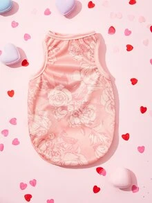 PETSIN Valentine's Day Rose Print Pet Tank - Multicolor - View 5