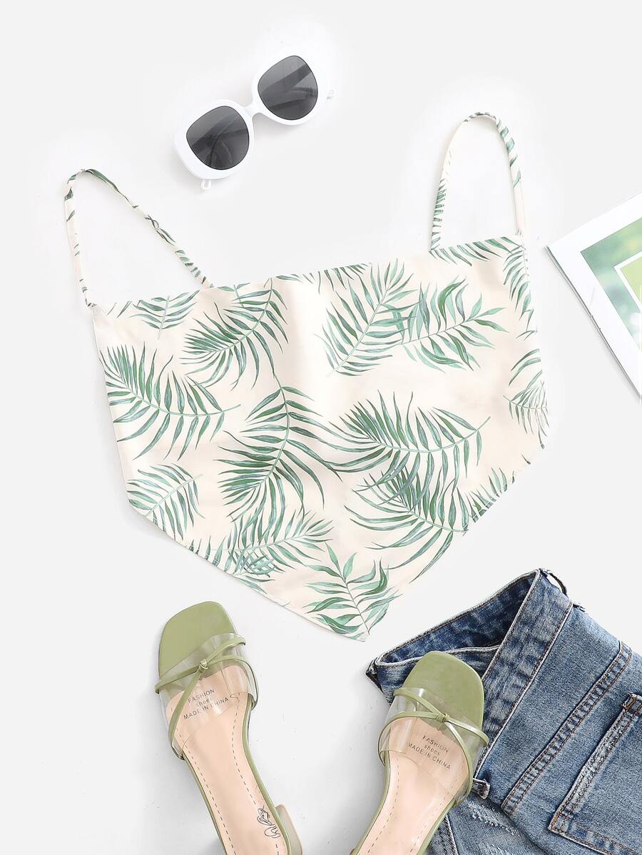 Soleia Áo hai dây Bất đối xứng Lộ Lưng Buộc lại Nhiệt đới Boho - Nhiều màu - Xem 1