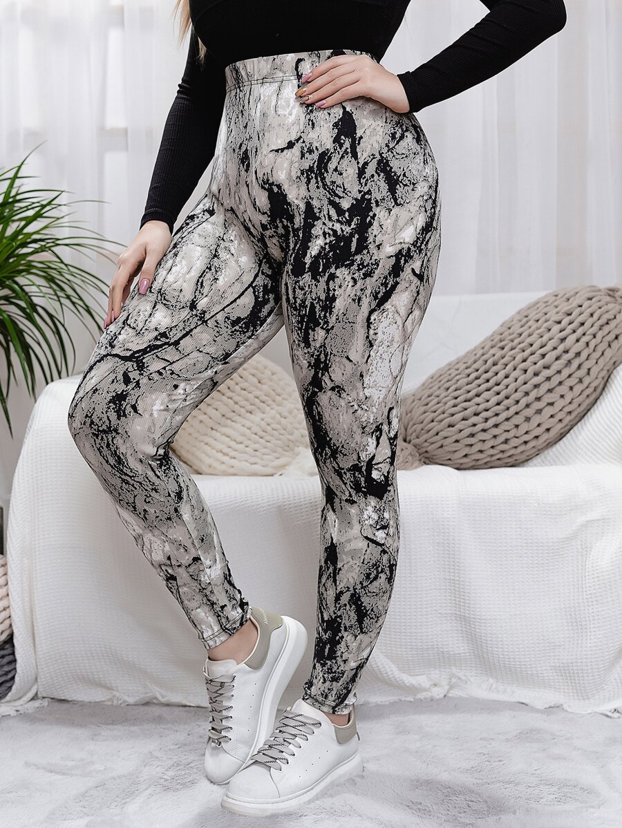 Mulvari Plus All Over Print Leggings - Multicolor - View 1