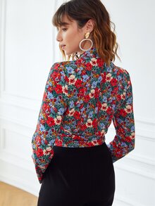 SHEIN Áo sơ mi nữ Hoa Tất cả trên in Boho - Nhiều màu - Xem 2