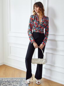 SHEIN Áo sơ mi nữ Hoa Tất cả trên in Boho - Nhiều màu - Xem 3