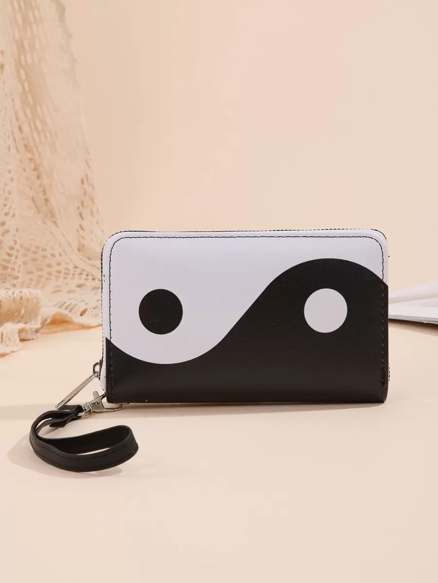 Ví khóa kéo, Ví tiền xu ngắn cho nữ, Giá đựng thẻ màu đen mỏng di động, Tiền, Tiền mặt cho nhân viên văn phòng, Dành cho nữ, Dành cho nữ Đại học, Công việc, Kinh doanh, Đi làm, Văn phòng, Kỷ niệm, Dành cho cặp đôi, Làm quà tặng sinh nhật, Quà tặng ngày lễ tình nhân, Quà tặng - Đen và trắng - Xem 1