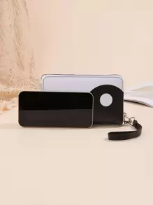 Ví khóa kéo, Ví tiền xu ngắn cho nữ, Giá đựng thẻ màu đen mỏng di động, Tiền, Tiền mặt cho nhân viên văn phòng, Dành cho nữ, Dành cho nữ Đại học, Công việc, Kinh doanh, Đi làm, Văn phòng, Kỷ niệm, Dành cho cặp đôi, Làm quà tặng sinh nhật, Quà tặng ngày lễ tình nhân, Quà tặng - Đen và trắng - Xem 3