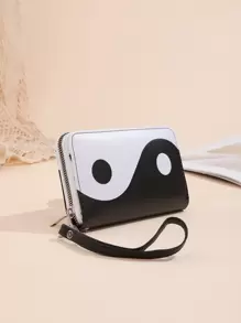 Ví khóa kéo, Ví tiền xu ngắn cho nữ, Giá đựng thẻ màu đen mỏng di động, Tiền, Tiền mặt cho nhân viên văn phòng, Dành cho nữ, Dành cho nữ Đại học, Công việc, Kinh doanh, Đi làm, Văn phòng, Kỷ niệm, Dành cho cặp đôi, Làm quà tặng sinh nhật, Quà tặng ngày lễ tình nhân, Quà tặng - Đen và trắng - Xem 4