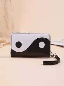 Ví khóa kéo, Ví tiền xu ngắn cho nữ, Giá đựng thẻ màu đen mỏng di động, Tiền, Tiền mặt cho nhân viên văn phòng, Dành cho nữ, Dành cho nữ Đại học, Công việc, Kinh doanh, Đi làm, Văn phòng, Kỷ niệm, Dành cho cặp đôi, Làm quà tặng sinh nhật, Quà tặng ngày lễ tình nhân, Quà tặng - Đen và trắng - Xem 5