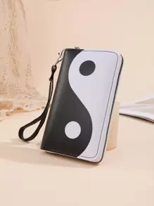 Ví khóa kéo, Ví tiền xu ngắn cho nữ, Giá đựng thẻ màu đen mỏng di động, Tiền, Tiền mặt cho nhân viên văn phòng, Dành cho nữ, Dành cho nữ Đại học, Công việc, Kinh doanh, Đi làm, Văn phòng, Kỷ niệm, Dành cho cặp đôi, Làm quà tặng sinh nhật, Quà tặng ngày lễ tình nhân, Quà tặng - Đen và trắng - Xem 6