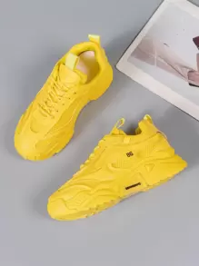 Damen Schnürhalbschuhe mit rundem Zehenbereich, Plateau Sneaker, lässige sportliche Sneaker, Studentenlaufschuhe, Tennisschuhe