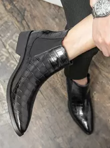 Giày boot nam Cá sấu Dây kéo bên - màu đen - Xem 5