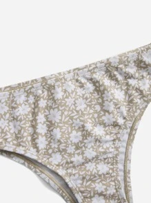 Tween Girl 3 件装碎花比基尼套装和和服夏日海滩