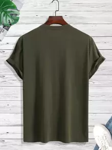 Manfinity Homme Camisetas para hombres con corte ajustado, cuello redondo, manga corta, simple y casual, verano