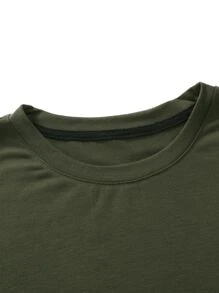 Manfinity Homme Camisetas para hombres con corte ajustado, cuello redondo, manga corta, simple y casual, verano