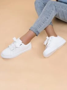 Lace-up Front Skate Shoes - White - View 8