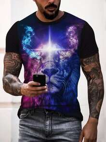 Manfinity Tops Nam Thú vật Đường phố - màu đen - Xem 3