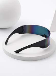 1pc Steampunk Style Futuristic Mechanical Wrapped-Around Fashion Fashion Glasses For Men, Suitable For, Concerts, Festivals, Music Events, Beach, Travel, Cosplay, Black/Red/Blue/Silver/Green/Pink Reflective Coating For Summer Beach Vacation,Outdoor,Travel - View 6