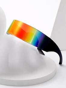 1pc Steampunk Style Futuristic Mechanical Wrapped-Around Fashion Fashion Glasses For Men, Suitable For, Concerts, Festivals, Music Events, Beach, Travel, Cosplay, Black/Red/Blue/Silver/Green/Pink Reflective Coating For Summer Beach Vacation,Outdoor,Travel - View 7