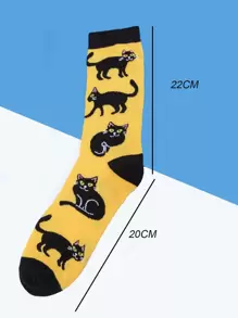 Tất cổ cao in hình mèo cho nam - Nhiều màu - Xem 3